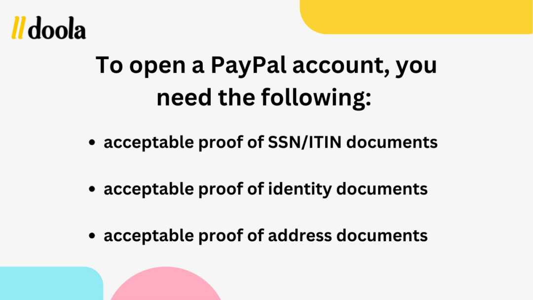 How to Create a US PayPal Account - International Founder Guide PayPal account documents