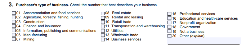How to Fill Out the Streamlined Sales Tax Certificate of Exemption: A Complete Guide Step 3: Business Type